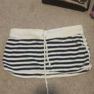 Striped Navy Blue and White Mini Skirt